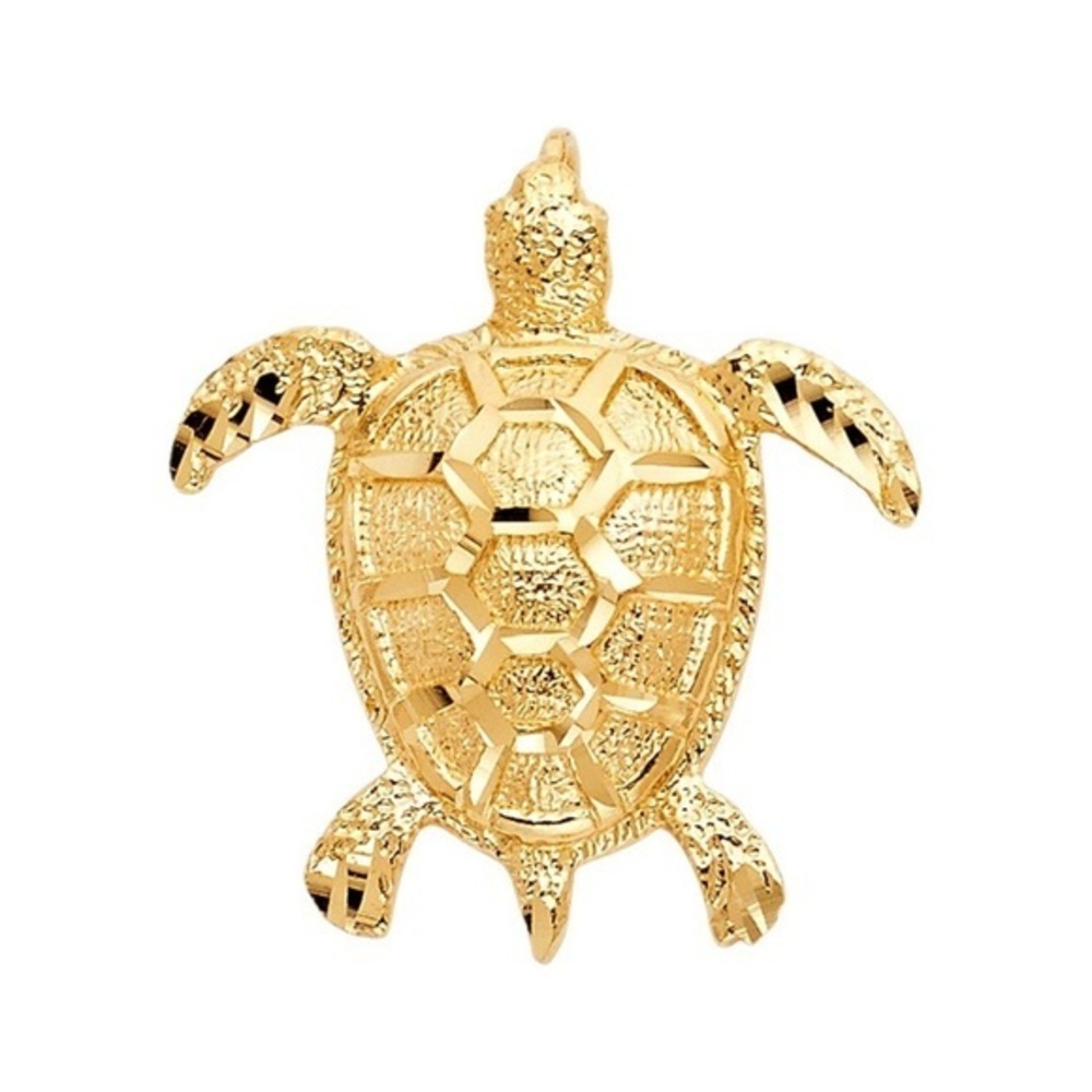 14K Yellow Gold Turtle Pendant